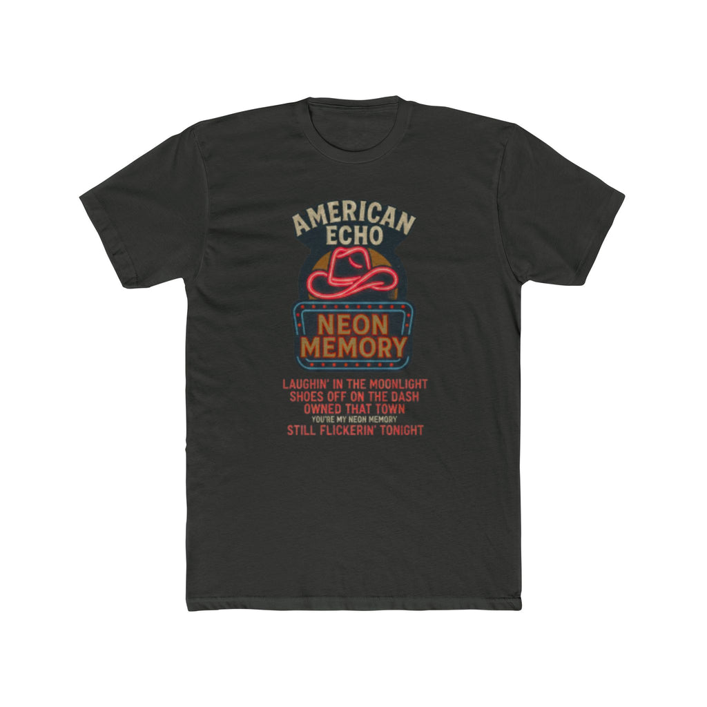 Neon Memory Lyric Tee — American Echo Vintage Music Graphic T-Shirt