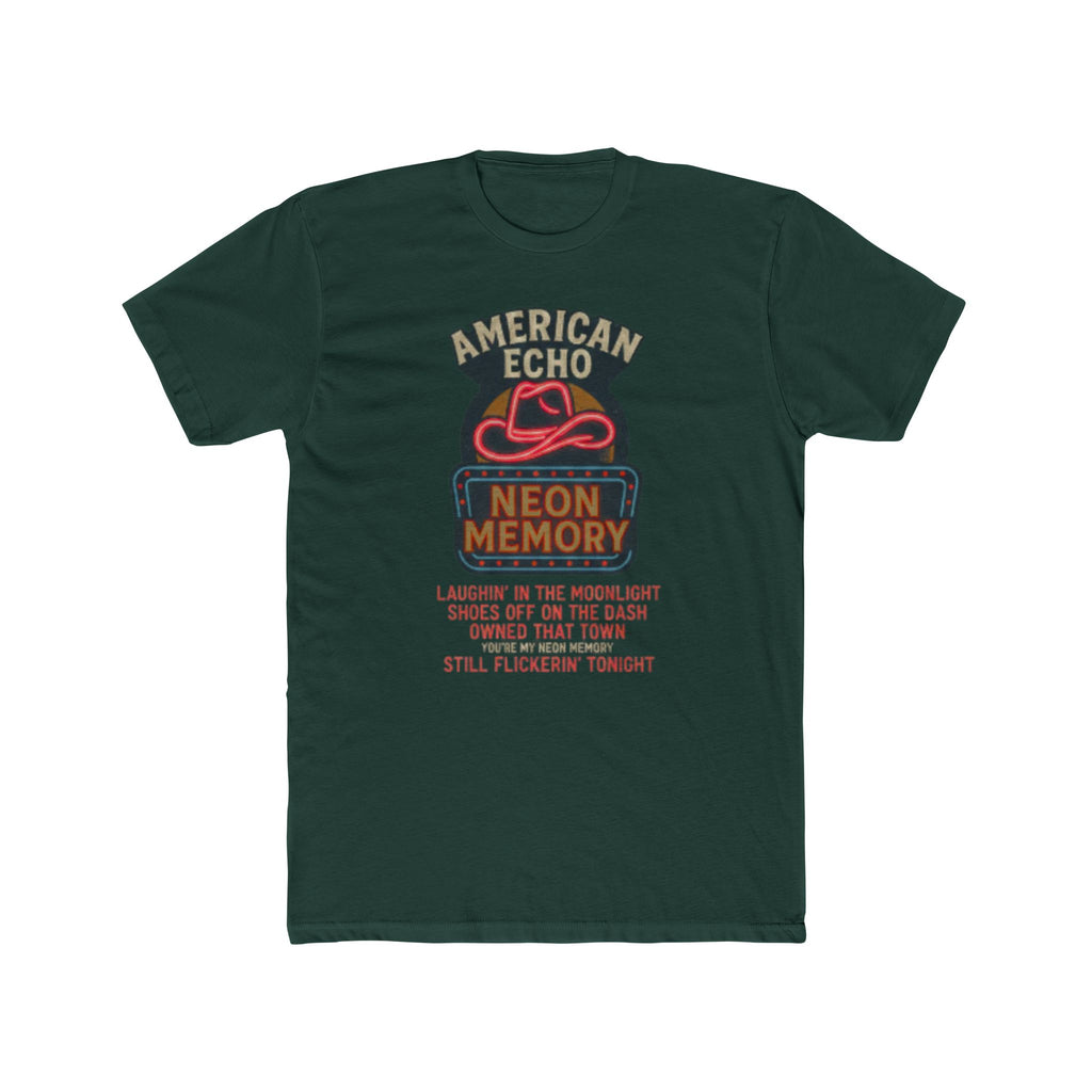 Neon Memory Lyric Tee — American Echo Vintage Music Graphic T-Shirt