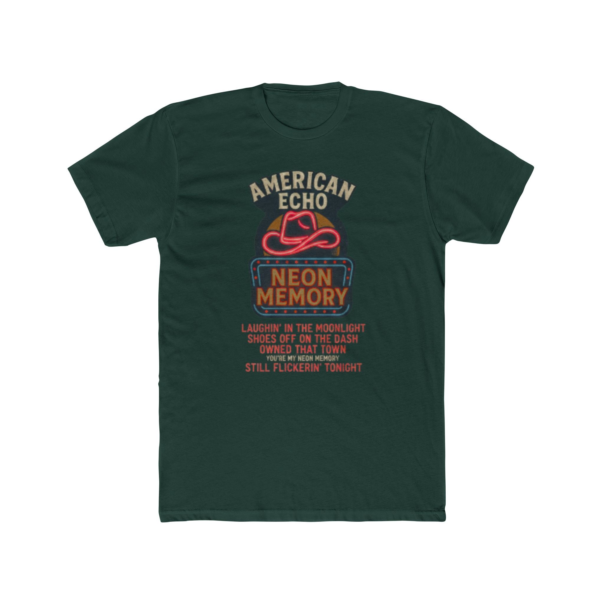 Neon Memory Lyric Tee — American Echo Vintage Music Graphic T-Shirt
