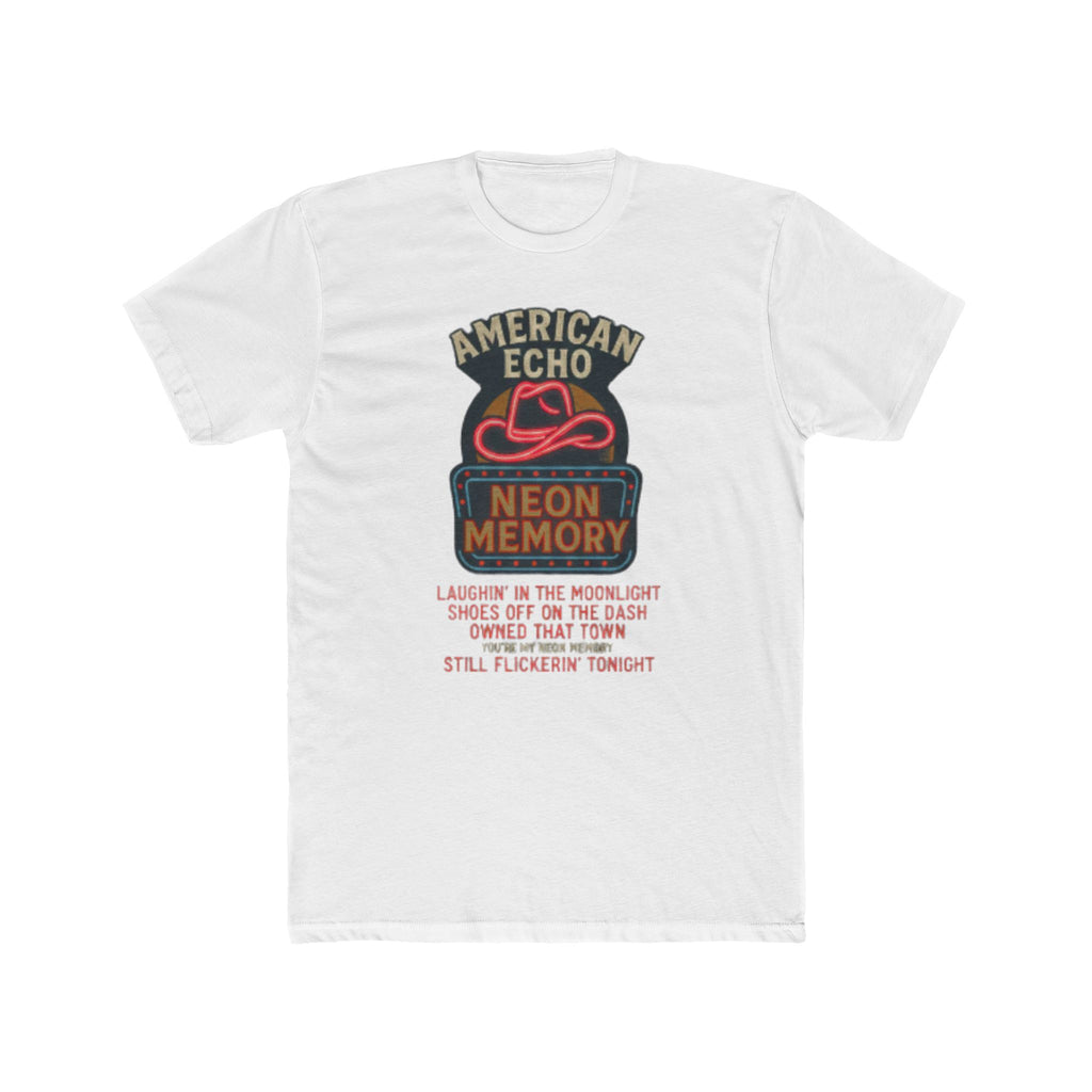 Neon Memory Lyric Tee — American Echo Vintage Music Graphic T-Shirt