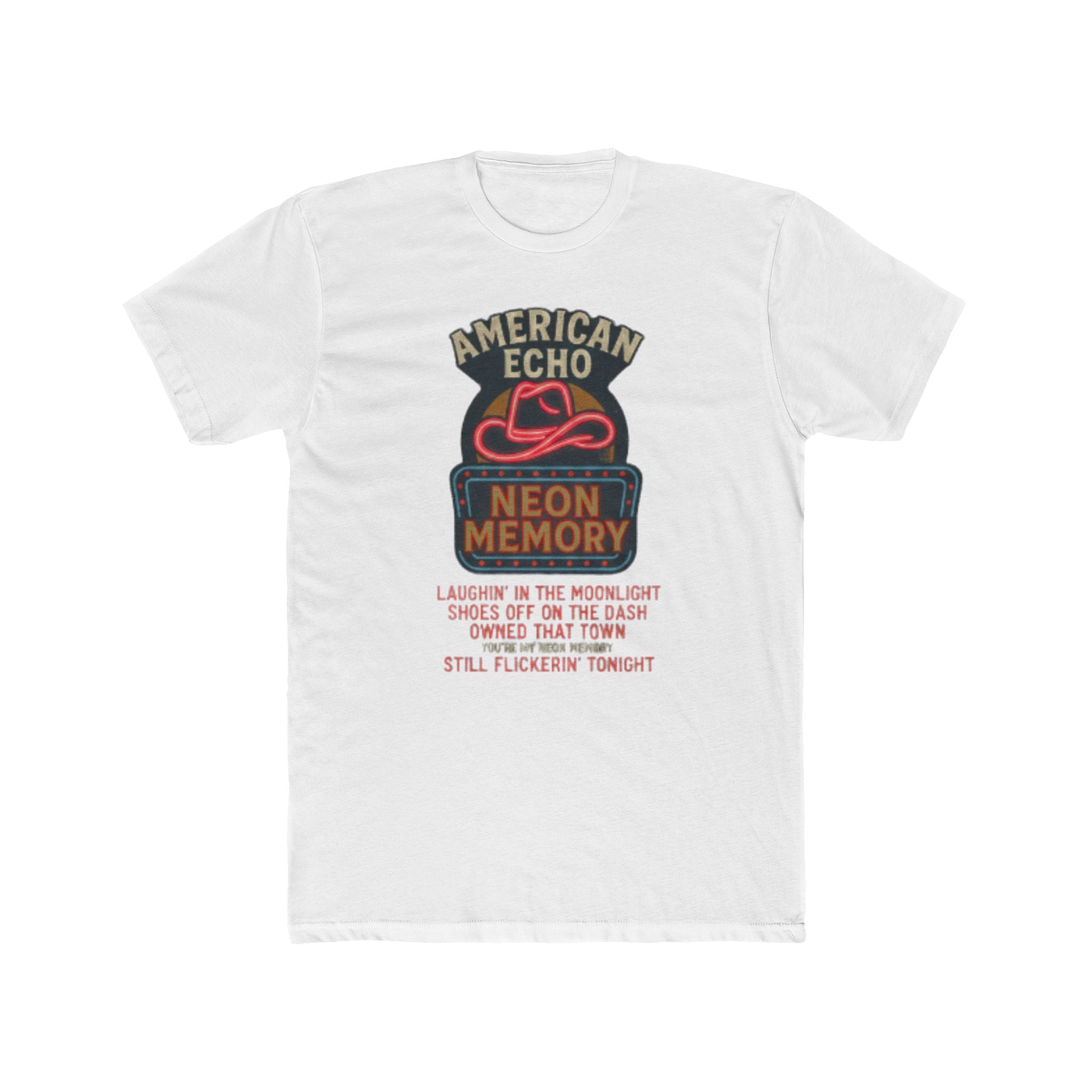 Neon Memory Lyric Tee — American Echo Vintage Music Graphic T-Shirt