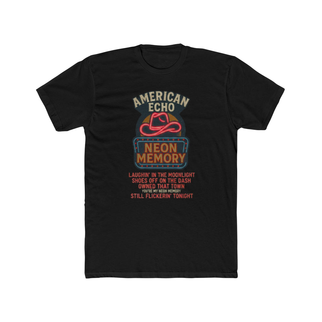 Neon Memory Lyric Tee — American Echo Vintage Music Graphic T-Shirt